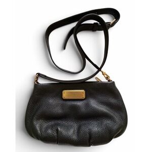 Marc by Marc Jacobs Classic Q Percy Crossbody Bag Black Pebbled Leather Iconic